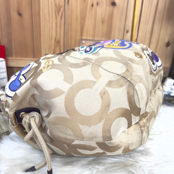 💜Coach Poppy Multicolor Signature Hobo Bag - Picture 13 of 16